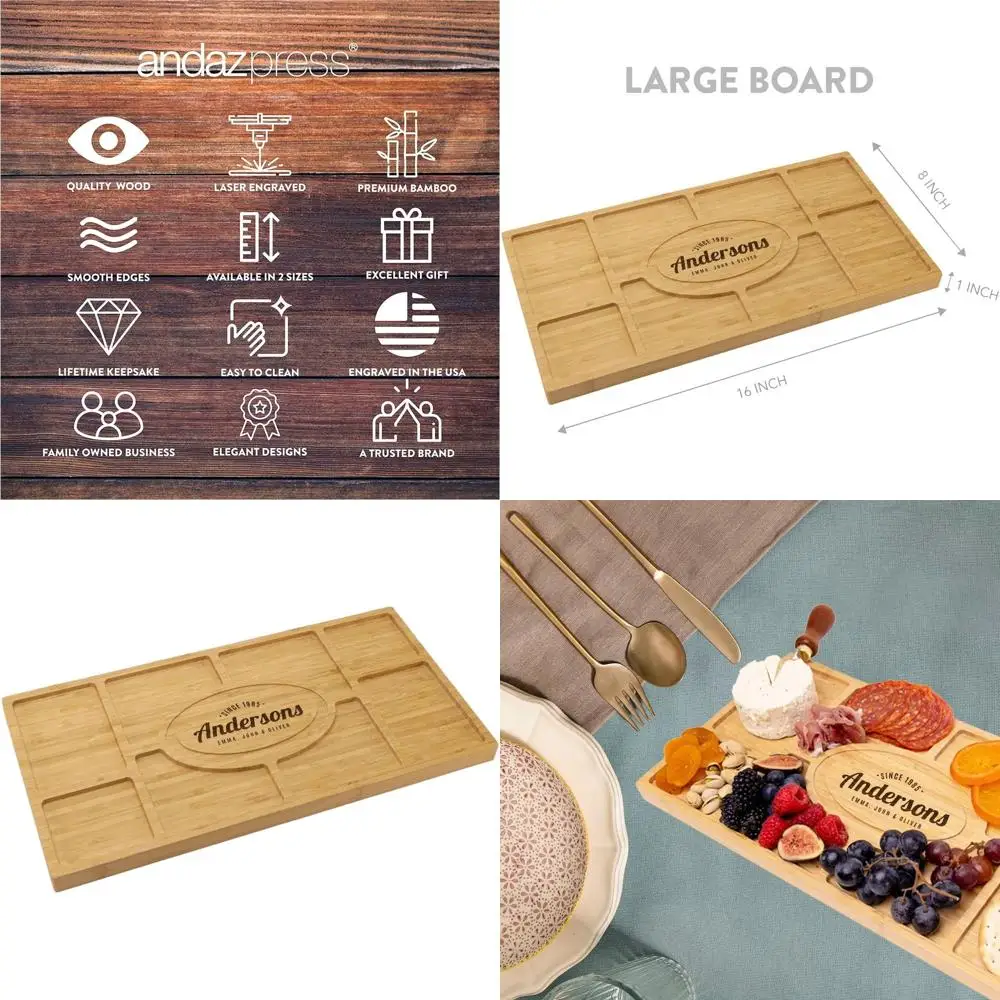 Custom Engraved Bamboo Charcuterie Board with Family Names - Serving Platter for Weddings, Anniversaries, and Special Occasions
Custom Engraved Bamboo Charcuterie Board with Family Names - Serving Platter for Weddings, Anniversaries, and Special Occasions