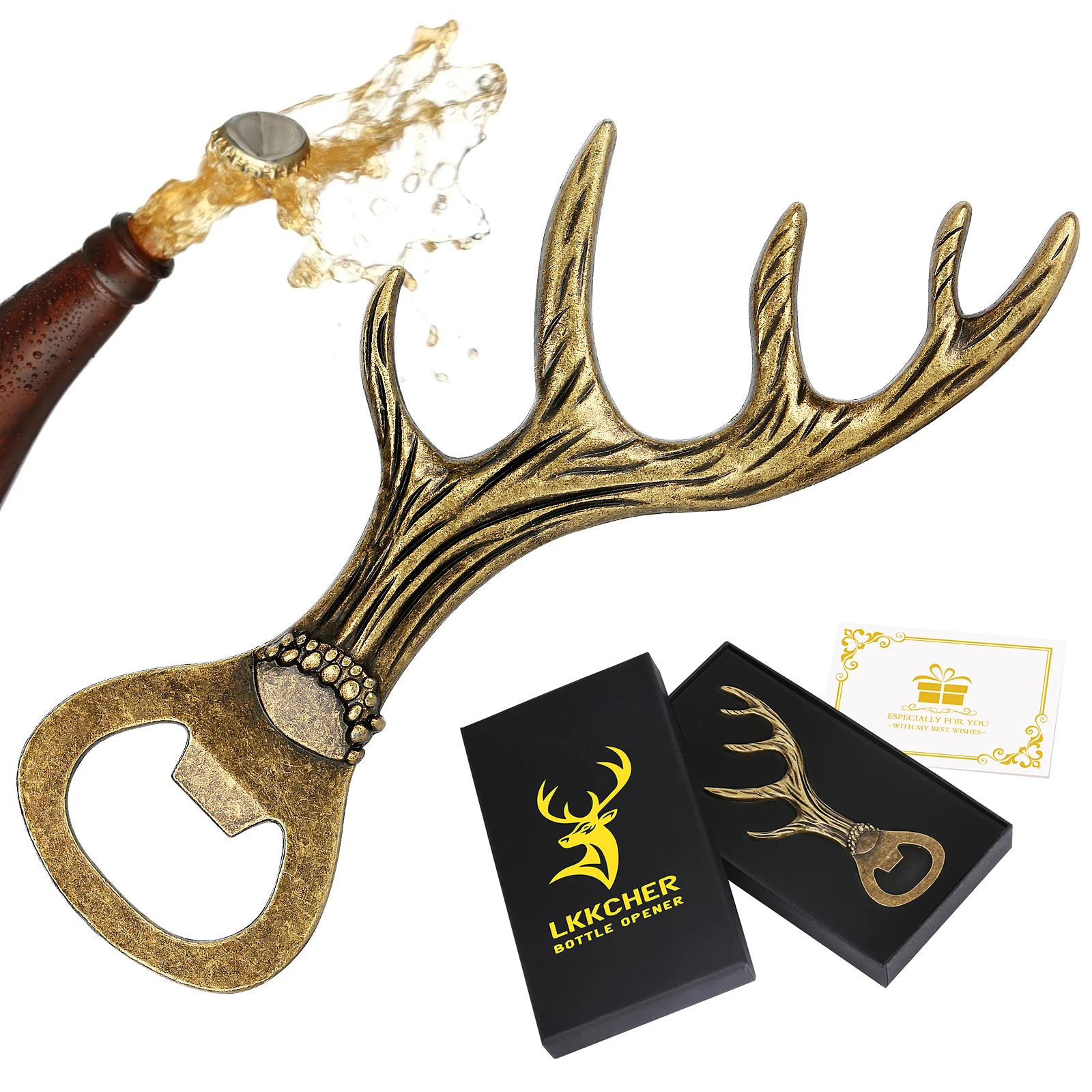 Beer Opener Creative Antler Shape Cool Original Gifts for Men Luxury Bottle Opener Beer Accessories Funny Vintage Corkscrew
Beer Opener Creative Antler Shape Cool Original Gifts for Men Luxury Bottle Opener Beer Accessories Funny Vintage Corkscrew