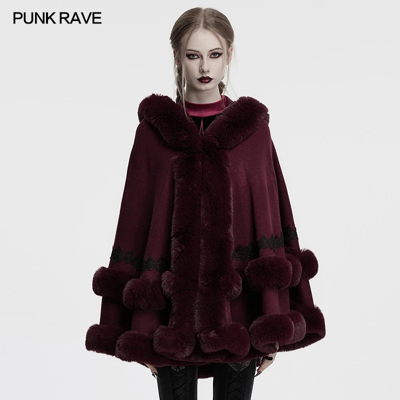 PUNK RAVE Women's Gothic Simple Hooded Loose Style Fur Cloak Retro Aristocratic Feeling Windproof Warm Outwear Two Color
PUNK RAVE Women's Gothic Simple Hooded Loose Style Fur Cloak Retro Aristocratic Feeling Windproof Warm Outwear Two Color