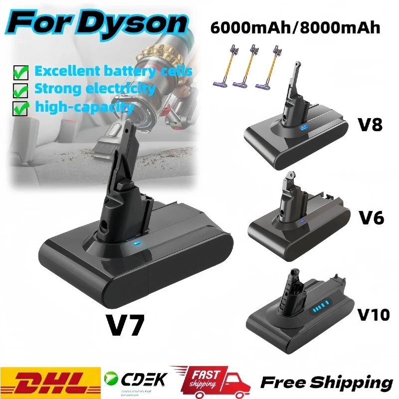 New upgrade V7 21.6V 6800mAh/12800mAh Lithium Rechargeable Battery for Dyson SV11 V7 FLUFFY V7 Animal V7 trigger Vacuum Cleaner
New upgrade V7 21.6V 6800mAh/12800mAh Lithium Rechargeable Battery for Dyson SV11 V7 FLUFFY V7 Animal V7 trigger Vacuum Cleaner