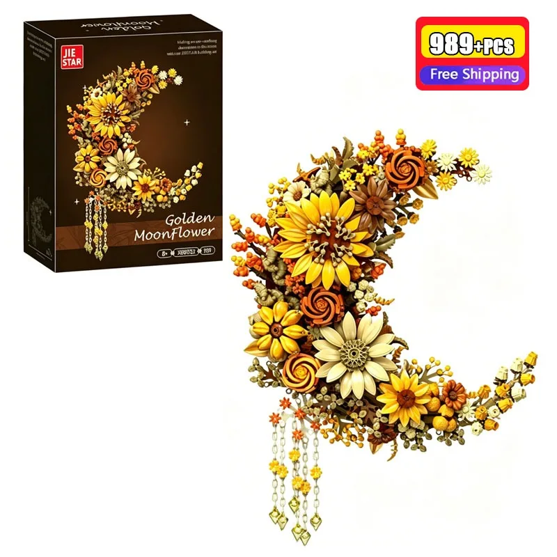 989 Pcs Building Blocks Golden Moonflower Sunflower Garland Wreath Toy Botanical Plant Home Decoration Gift
989 Pcs Building Blocks Golden Moonflower Sunflower Garland Wreath Toy Botanical Plant Home Decoration Gift