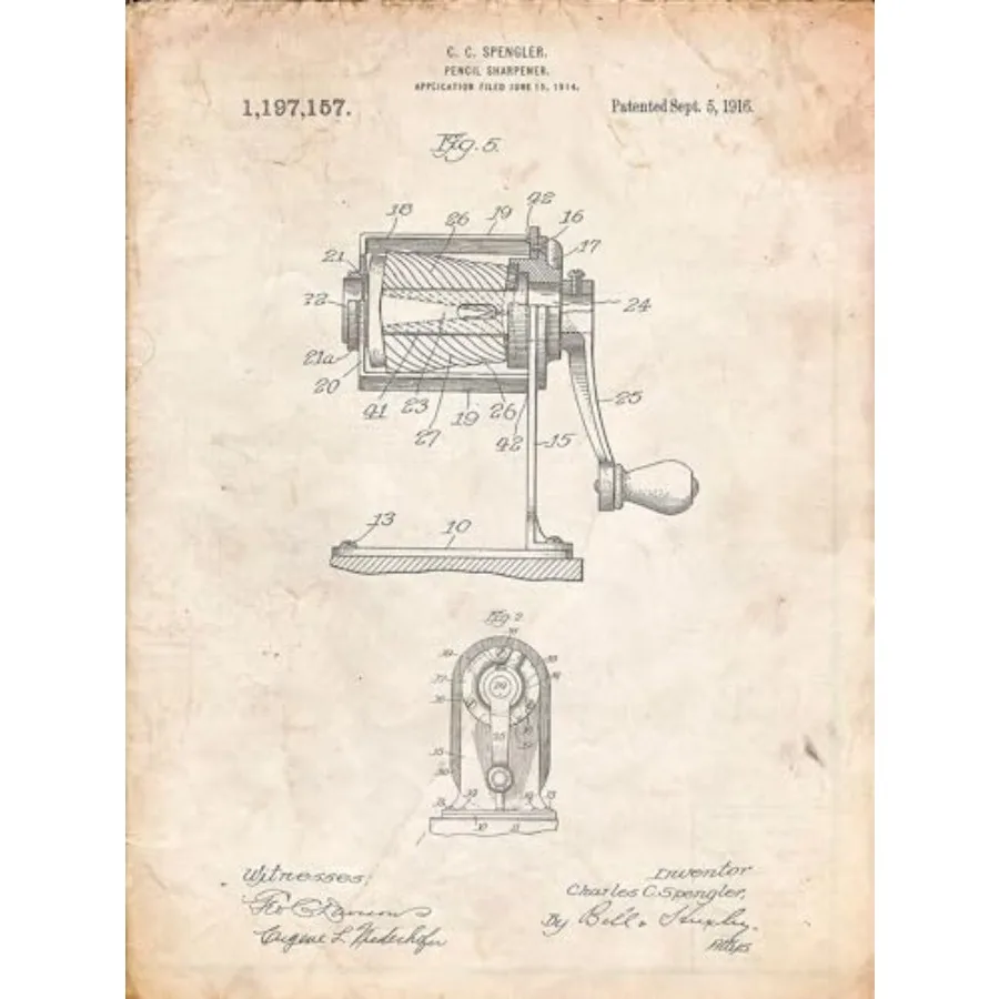 PP162- Vintage Parchment Pencil Sharpener Patent Poster Poster Print - Cole Borders 24 x 36
PP162- Vintage Parchment Pencil Sharpener Patent Poster Poster Print - Cole Borders 24 x 36
