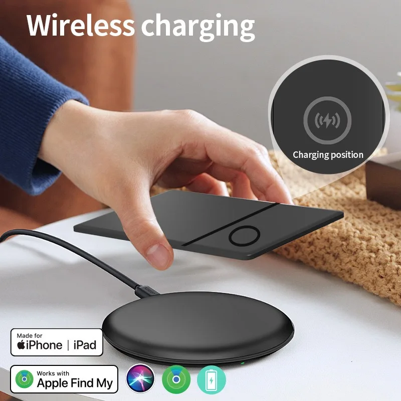 Wireless Rechargeable Smart Card Tracker Work With Find My App Smart Anti-lost Device Items Finder
Wireless Rechargeable Smart Card Tracker Work With Find My App Smart Anti-lost Device Items Finder