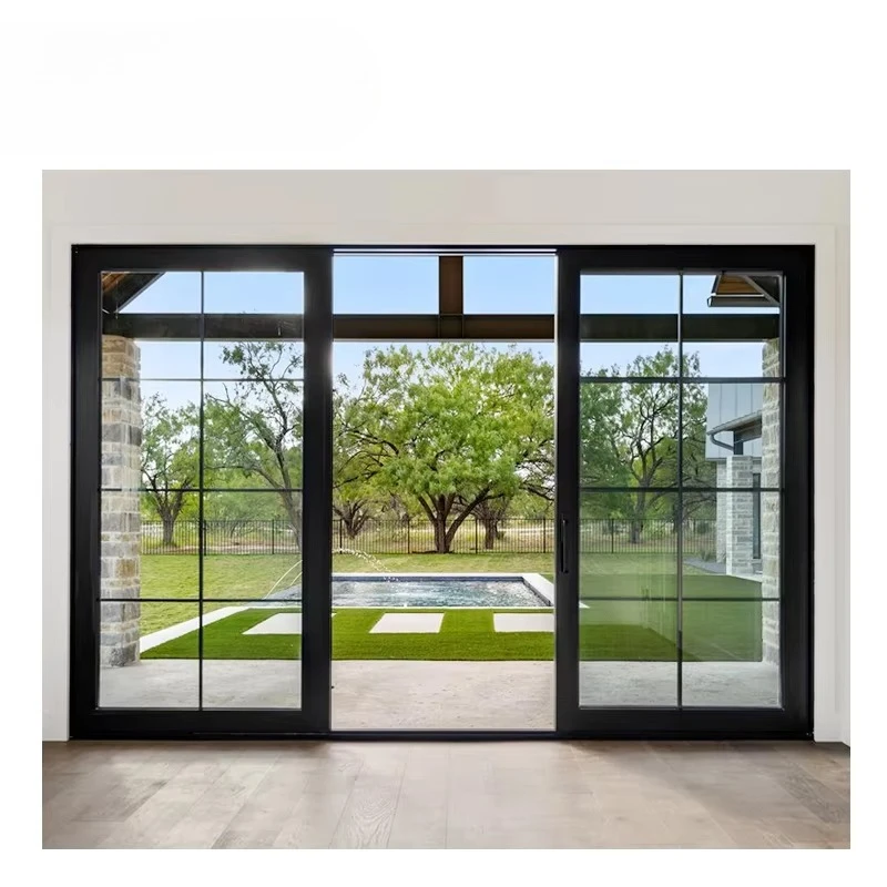 Luvindow Modern Design Aluminum Alloy Tempered Glass Door Grille Steel Aluminum Black Sliding Free Sample Finished Product Su
Luvindow Modern Design Aluminum Alloy Tempered Glass Door Grille Steel Aluminum Black Sliding Free Sample Finished Product Su