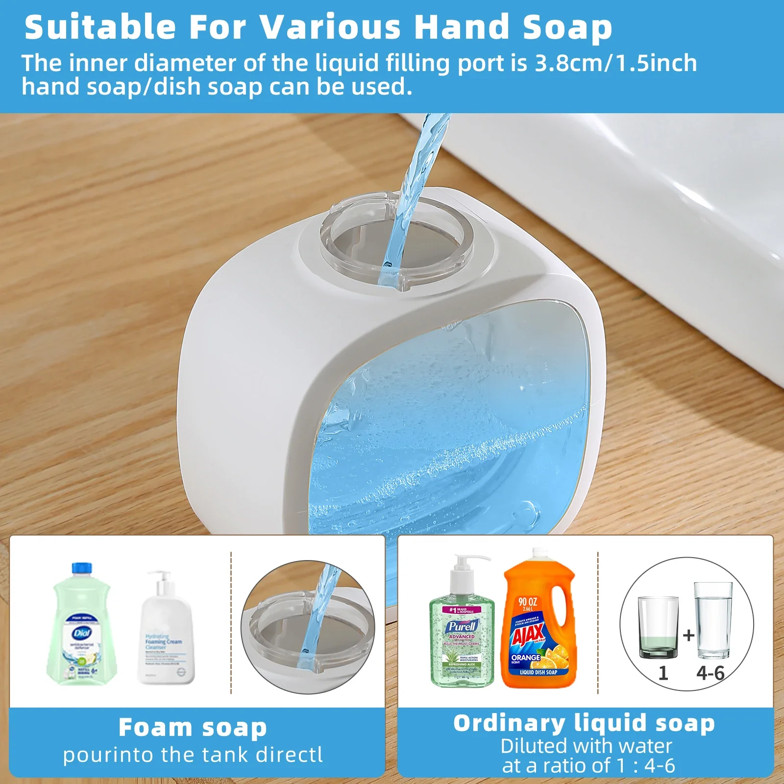 New Wall Mounted Automatic Soap Dispenser Foam Smart Hand Washing Machine 500ml Liquid Rechargeable Bathroom Induction Sensor
New Wall Mounted Automatic Soap Dispenser Foam Smart Hand Washing Machine 500ml Liquid Rechargeable Bathroom Induction Sensor