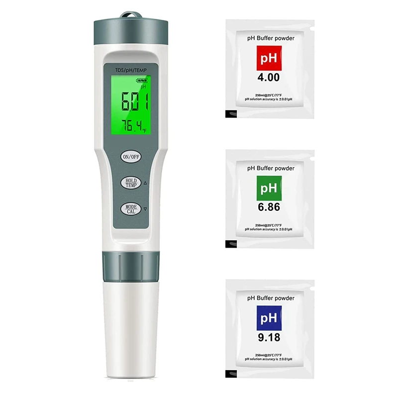 1 Set Water Tester With ATC PH Tester, 0.01 Resolution High Accuracy 3 In 1 Pen Type Tester
1 Set Water Tester With ATC PH Tester, 0.01 Resolution High Accuracy 3 In 1 Pen Type Tester