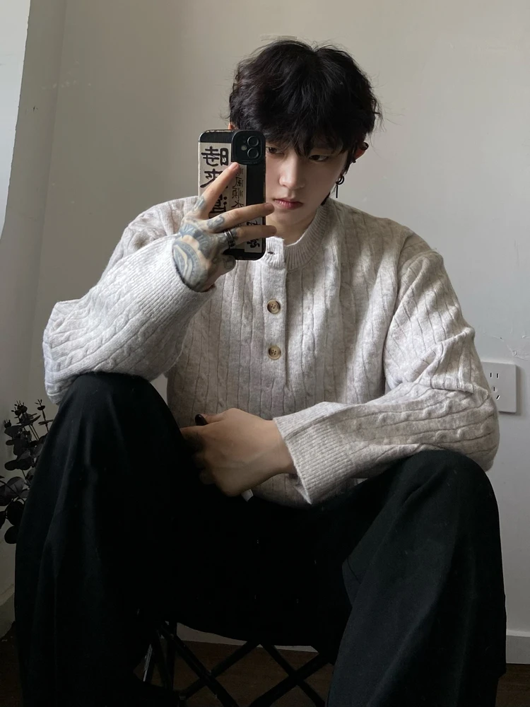 Men's Henry Collar Knitwear Soft Texture Loose Fit Long Sve Autumn Winter Casual Sle Polyester Acrylic Nylon Wool Blend
Men's Henry Collar Knitwear Soft Texture Loose Fit Long Sve Autumn Winter Casual Sle Polyester Acrylic Nylon Wool Blend