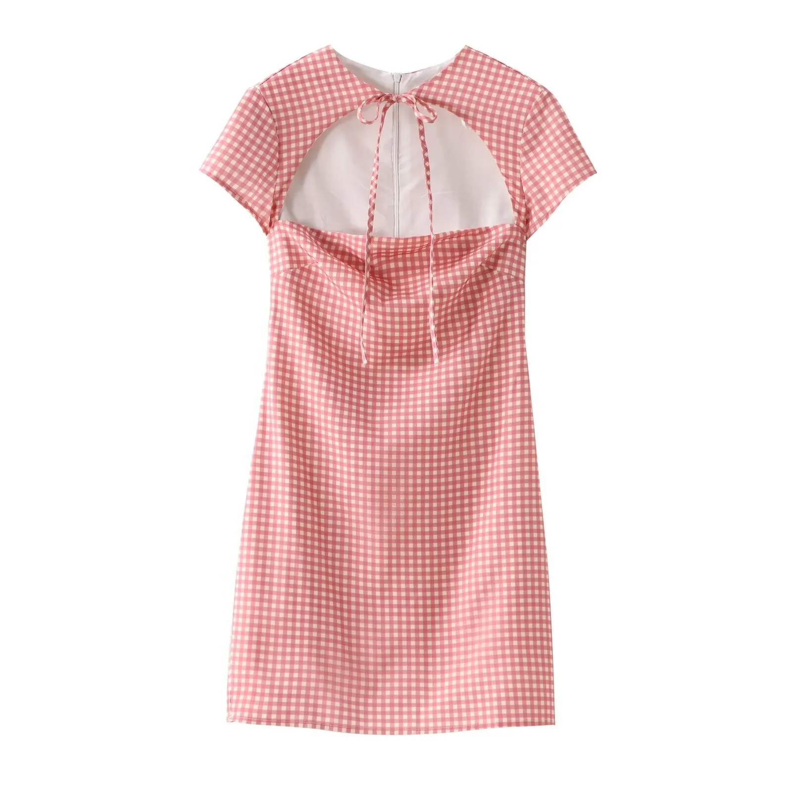 BM&MD&ZA Women's Stylish Sultry Short - sleeve Mini Straight Gingham Dress with Chest Cut - out Decoration
BM&MD&ZA Women's Stylish Sultry Short - sleeve Mini Straight Gingham Dress with Chest Cut - out Decoration