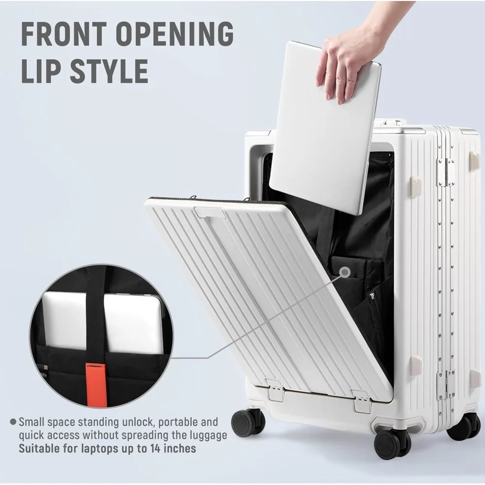 20 Inch Carry On Luggage TSA Approved Aluminum Frame Zipperless Suitcase ABS PC Hard Shell Spinner Wheels Compartment for
20 Inch Carry On Luggage TSA Approved Aluminum Frame Zipperless Suitcase ABS PC Hard Shell Spinner Wheels Compartment for