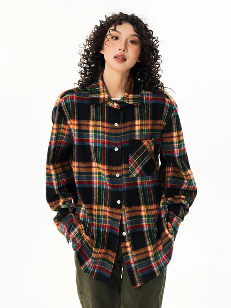 Zoki High Quality Retro Plaid Shirts Women Streetwear Long Sleeve Y2K Blouse American Vintage Loose Harajuku Bf Casual Tops New
Zoki High Quality Retro Plaid Shirts Women Streetwear Long Sleeve Y2K Blouse American Vintage Loose Harajuku Bf Casual Tops New
