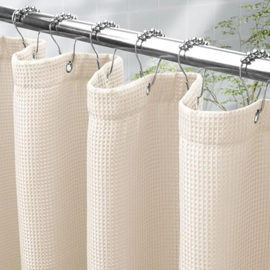 Waffle Shower Curtain, Heavy Duty Fabric Shower Curtain with Waffle Weave Hotel Quality Bathroom Curtains, 72 x 72 Inches Cream
Waffle Shower Curtain, Heavy Duty Fabric Shower Curtain with Waffle Weave Hotel Quality Bathroom Curtains, 72 x 72 Inches Cream
