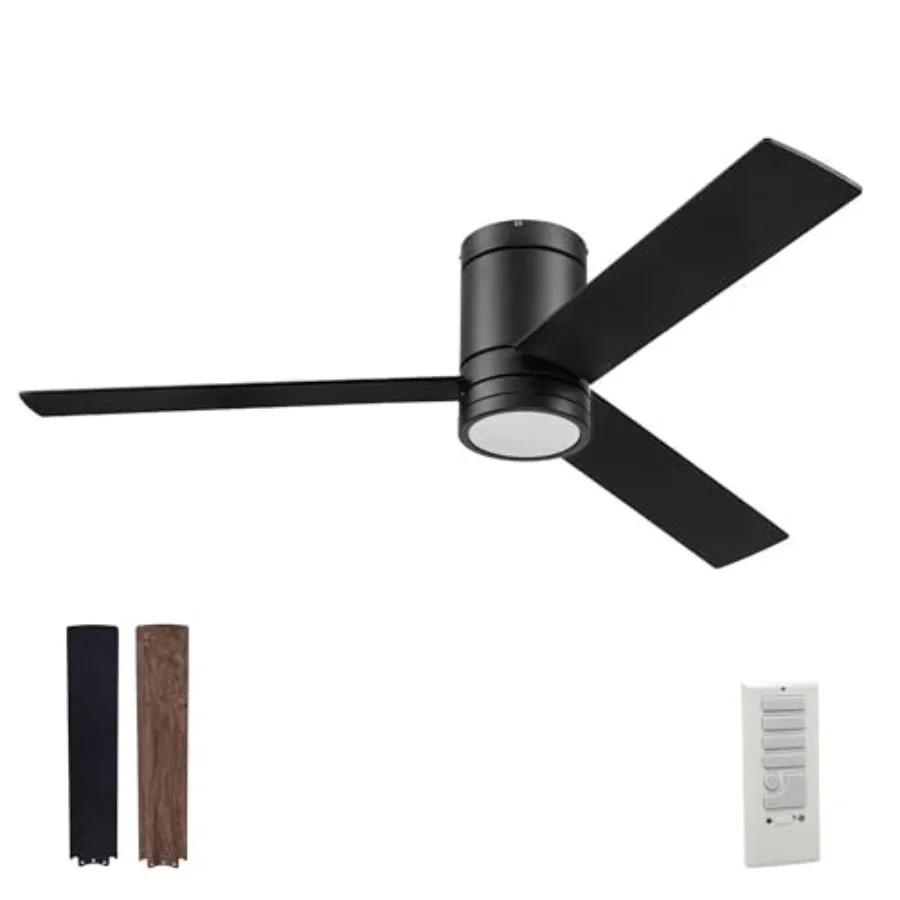 Indoor ceiling fan for modern living spaces, ABS and wood blades, matte black and honey birch finishes, ultra-quiet motor with
Indoor ceiling fan for modern living spaces, ABS and wood blades, matte black and honey birch finishes, ultra-quiet motor with