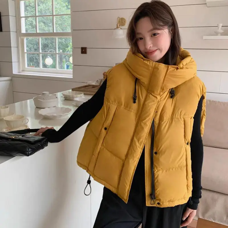 Faionable ort Du down Vest Women's Thiened Autumn Winter New Sle Outerwear Coat with Hood Straight Korean Sle
Faionable ort Du down Vest Women's Thiened Autumn Winter New Sle Outerwear Coat with Hood Straight Korean Sle