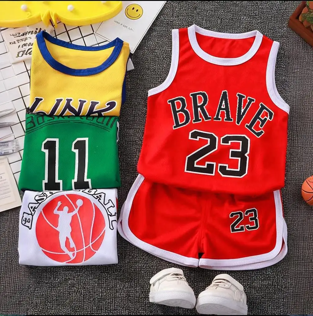 Summer Boys Sleeveless Tops+pants sports outfit Children's Clothing 2PCS Sets Basketball Clothes Soft Breathable 80-160cm
Summer Boys Sleeveless Tops+pants sports outfit Children's Clothing 2PCS Sets Basketball Clothes Soft Breathable 80-160cm