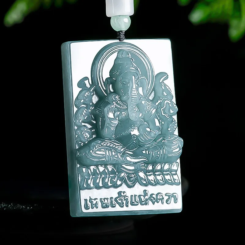 Natural Burmese Blue Emerald Elephant God Jade Pendant Necklace Hand-carved Fashion Charm Jewelry Amulet Gifts for Women Men
Natural Burmese Blue Emerald Elephant God Jade Pendant Necklace Hand-carved Fashion Charm Jewelry Amulet Gifts for Women Men