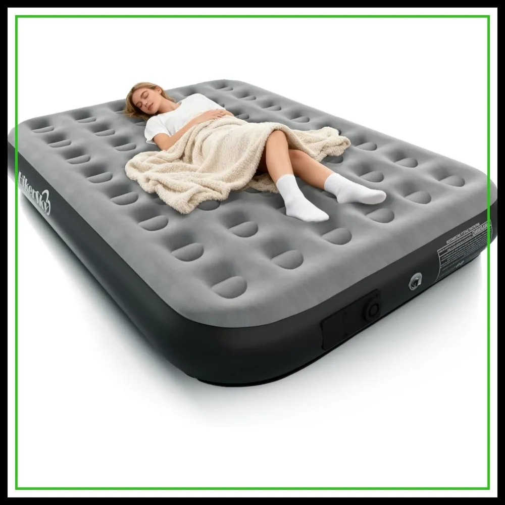 Queen Air Mattress with Built-in Pump, Inflatable Bed for Home, 2-Min Quick Inflation, Velvet Top, 10'' Gray
Queen Air Mattress with Built-in Pump, Inflatable Bed for Home, 2-Min Quick Inflation, Velvet Top, 10'' Gray