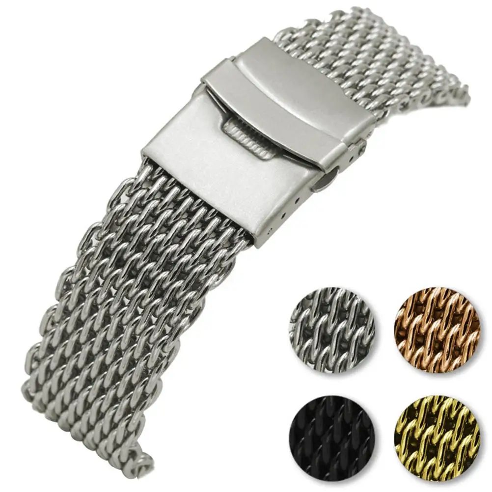 24 Mm Metal Watch Strap Men Watches Stainless Steel Watchbnad Watchband Shark Mesh Major Man
24 Mm Metal Watch Strap Men Watches Stainless Steel Watchbnad Watchband Shark Mesh Major Man