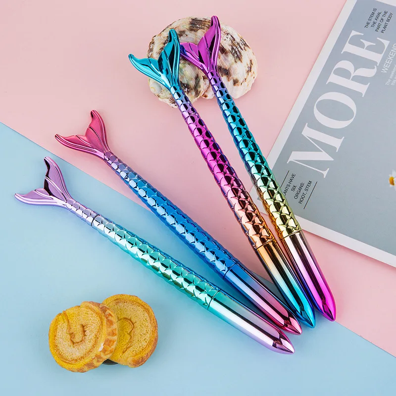 176Pcs Mermaid Shape Ballpoint Pens Gradient Colorful Beautiful Fish Tail Gift Pen Stationery Cartoon Gel Pens
176Pcs Mermaid Shape Ballpoint Pens Gradient Colorful Beautiful Fish Tail Gift Pen Stationery Cartoon Gel Pens