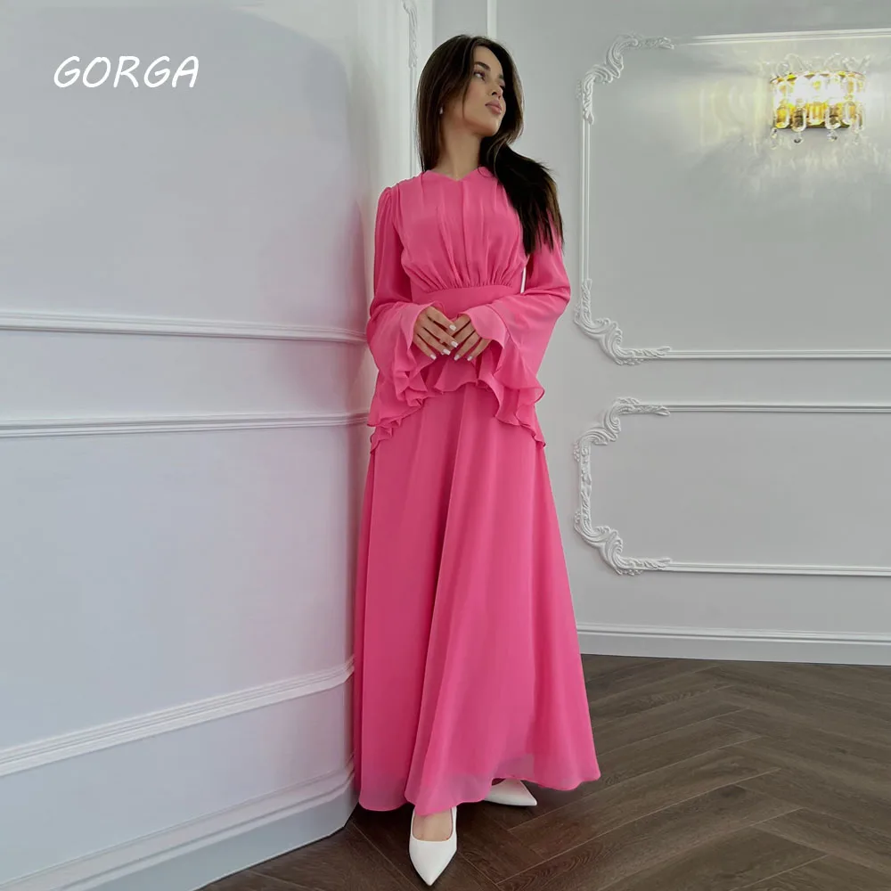 GORGA Fuchsia O-Neck Chiffon Mermaid 2024 Slim Long Sleeve Ocassion Gown Floor-Length Formal Evening Dress
GORGA Fuchsia O-Neck Chiffon Mermaid 2024 Slim Long Sleeve Ocassion Gown Floor-Length Formal Evening Dress