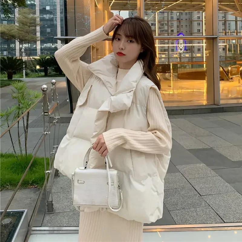 Korean Chic Thick Puffy Vest Women Winter Warm Streetwear Parkas Jacket Simple Loose Zipper Casual Cotton Down Solid Vest
Korean Chic Thick Puffy Vest Women Winter Warm Streetwear Parkas Jacket Simple Loose Zipper Casual Cotton Down Solid Vest