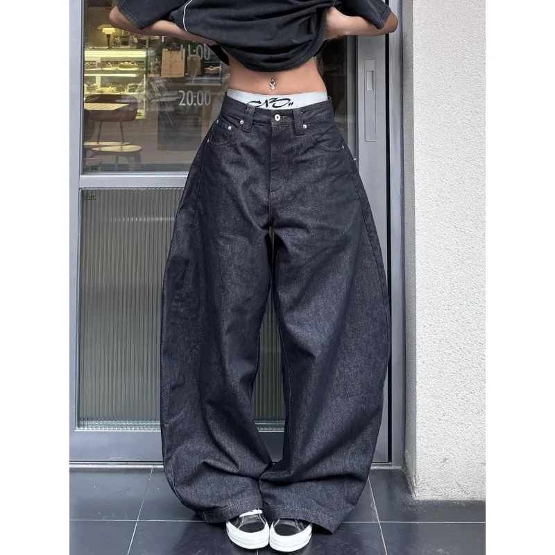 Джинсы в американском стиле 2000-х годов, женские темно-серые мешковатые джинсы Y2k, Harajuku, винтажные джинсовые брюки 90-х годов с изогнутым ножем, брюки, одежда оверсайз
Джинсы в американском стиле 2000-х годов, женские темно-серые мешковатые джинсы Y2k, Harajuku, винтажные джинсовые брюки 90-х годов с изогнутым ножем, брюки, одежда оверсайз