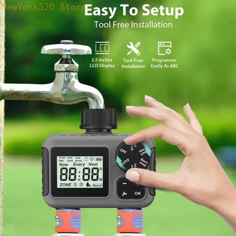 N84C 2 Zone Automatic Irrigation Water Timer for Garden Hose For Busy Gardeners
N84C 2 Zone Automatic Irrigation Water Timer for Garden Hose For Busy Gardeners