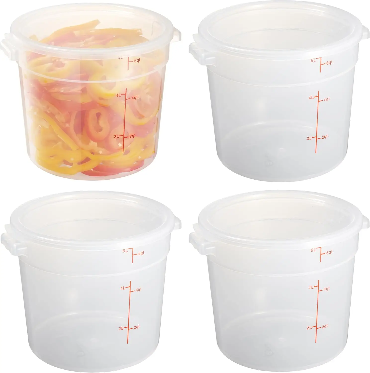 6 Quart Translucent Food Storage Container with Lid, Pack of 4 – Freezer & Dishwasher Safe, Easy-Read Graduations
6 Quart Translucent Food Storage Container with Lid, Pack of 4 – Freezer & Dishwasher Safe, Easy-Read Graduations