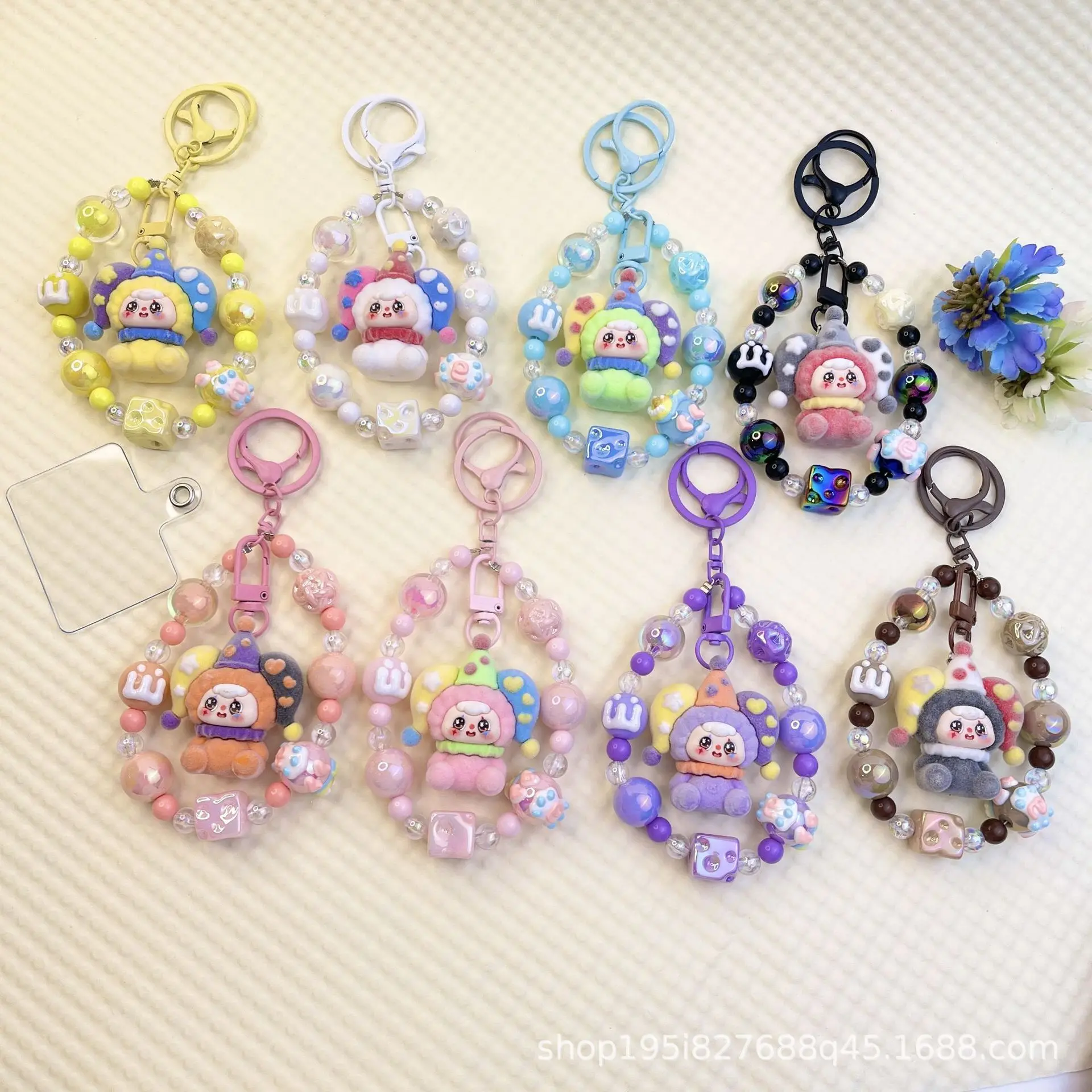 New color-beaded mobile phone chain keychain bag doll pendant accessory set for the Bean Bag Circus
New color-beaded mobile phone chain keychain bag doll pendant accessory set for the Bean Bag Circus