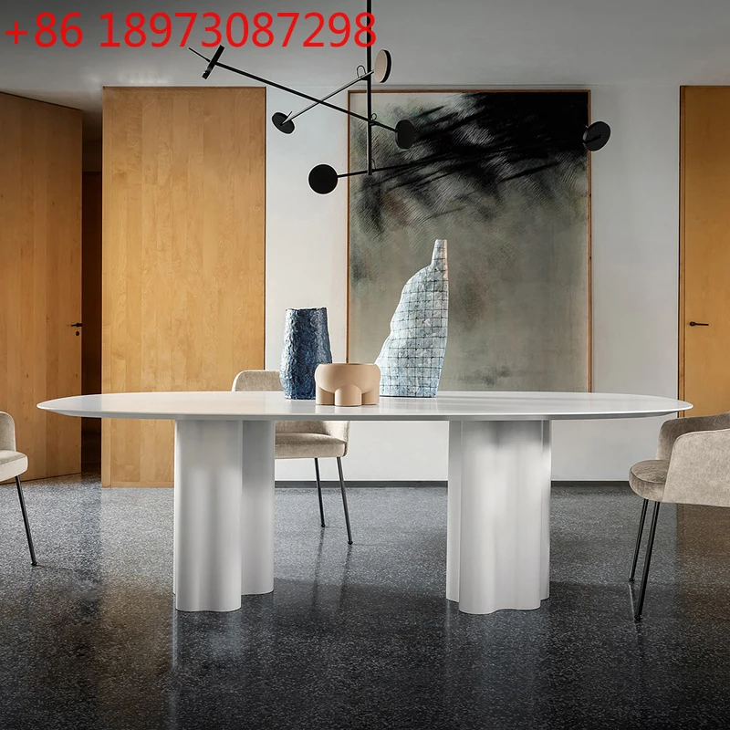 Italian high-end dining table large flat floor creative living room dining bar exhibition hall dining table white rock slab
Italian high-end dining table large flat floor creative living room dining bar exhibition hall dining table white rock slab