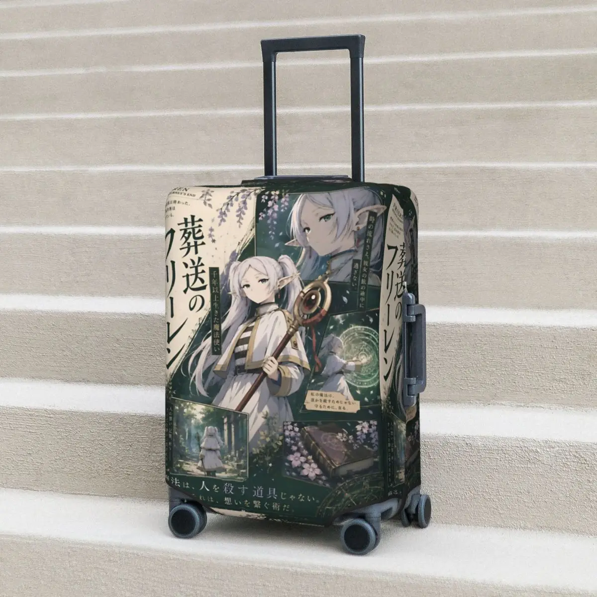 Elf Mage Magic Frieren Beyond Journey's End Suitcase Cover Cruise Trip Protector Vacation Strectch Luggage Accesories
Elf Mage Magic Frieren Beyond Journey's End Suitcase Cover Cruise Trip Protector Vacation Strectch Luggage Accesories