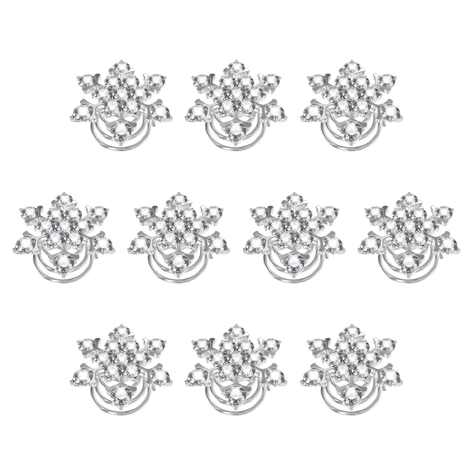 10 Pcs Snowflake Hair Clips Rhinestone Decorated Lightweight Comfortable Wedding Ceremony Dating Daily Wear Gifts
10 Pcs Snowflake Hair Clips Rhinestone Decorated Lightweight Comfortable Wedding Ceremony Dating Daily Wear Gifts