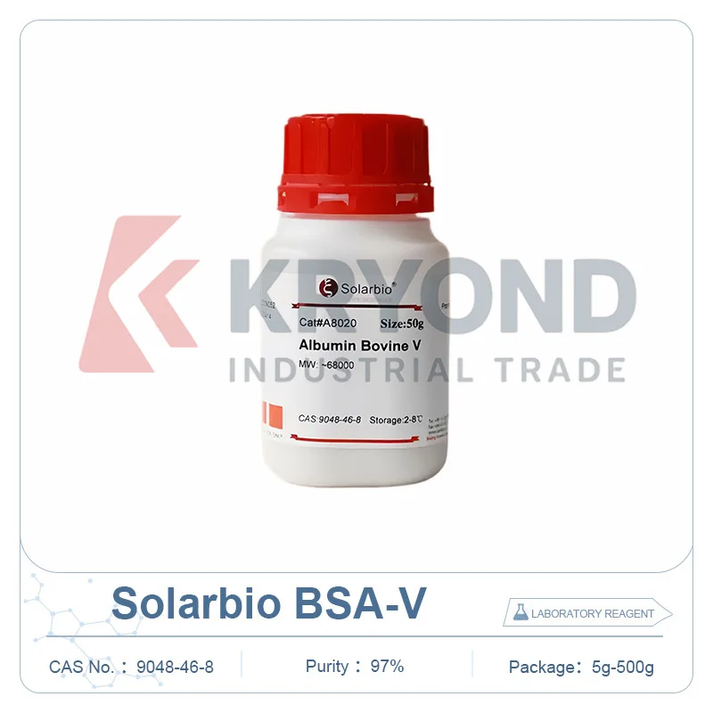 Solarbio Bovine Serum Albumin BSA V A8020 CAS 9048-46-8 97 Percent Biochemical Reagent for Protein Laboratory Research 5g 500g
Solarbio Bovine Serum Albumin BSA V A8020 CAS 9048-46-8 97 Percent Biochemical Reagent for Protein Laboratory Research 5g 500g