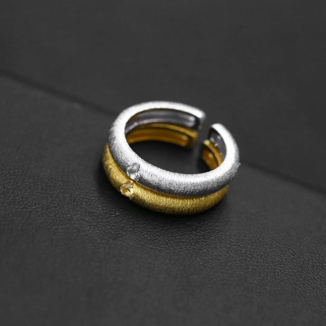 Solid 925 Sterling Silver Plated with Thick 18K Gold Zircons Rings for Unisex or Man or Female's Classic Cocktail Rings
Solid 925 Sterling Silver Plated with Thick 18K Gold Zircons Rings for Unisex or Man or Female's Classic Cocktail Rings
