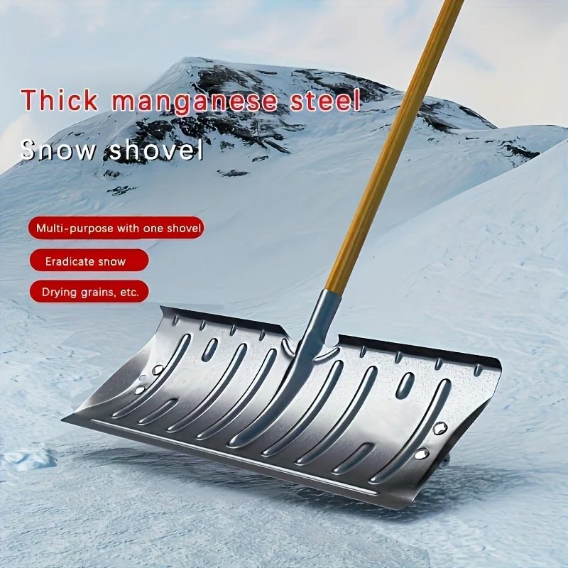 1 piece of snow shovel made of metal,more efficient snow removal, solid and durable, with bottom wheels to save effort
1 piece of snow shovel made of metal,more efficient snow removal, solid and durable, with bottom wheels to save effort