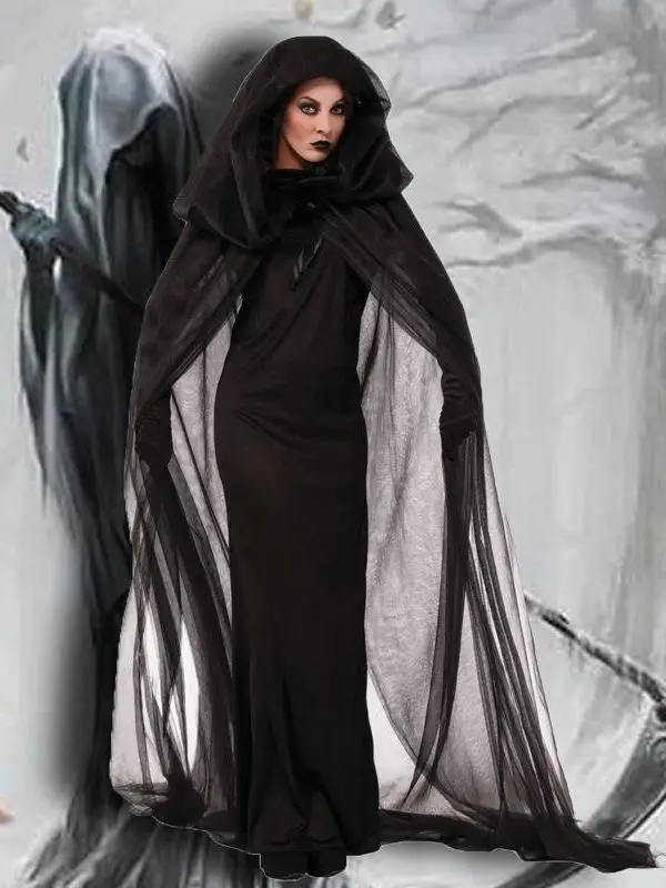Halloween Witch Death Robe Nightclub Party Costume Women's Witch Gown Stage Performance Traditional Chinese Ethnic Women's Wear
Halloween Witch Death Robe Nightclub Party Costume Women's Witch Gown Stage Performance Traditional Chinese Ethnic Women's Wear