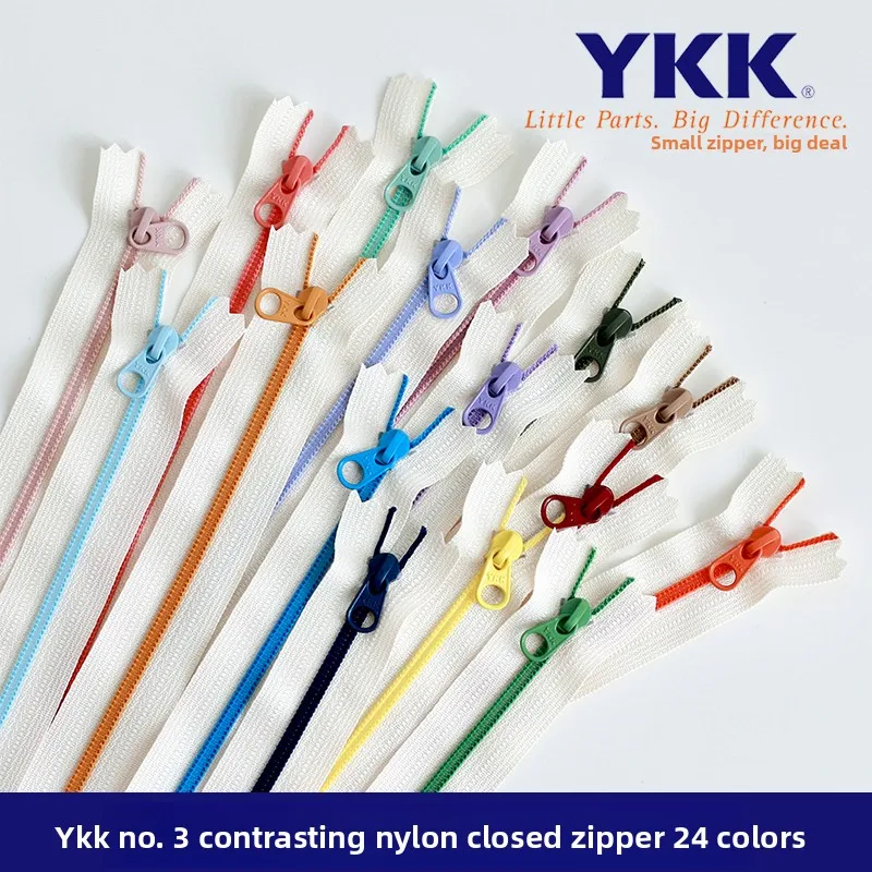 30 pieces YKK3 Contrasting Nylon Closed Tail Zipper Fabric DIY Accessories Handmade Bag 24 Colors 12 15 20 cm
30 pieces YKK3 Contrasting Nylon Closed Tail Zipper Fabric DIY Accessories Handmade Bag 24 Colors 12 15 20 cm