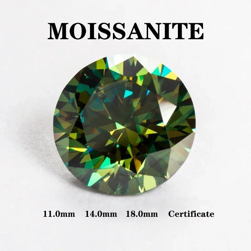 Round Cut Natural Yellow Green Color Moissanite Artificial Gemstone DIY Ring Necklace Earrings Main Materials Certificate
Round Cut Natural Yellow Green Color Moissanite Artificial Gemstone DIY Ring Necklace Earrings Main Materials Certificate