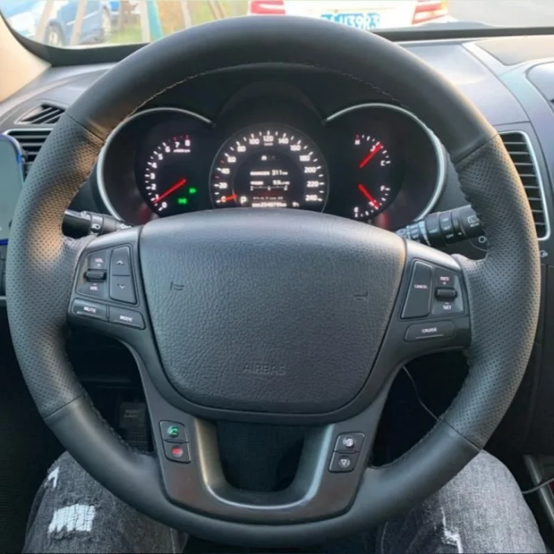Car Steering Wheel Cover Genuine Leather For Kia Sorento 2009-2014 K7 Cadenza 2011-2015 Auto steering wheel cover Car accessory
Car Steering Wheel Cover Genuine Leather For Kia Sorento 2009-2014 K7 Cadenza 2011-2015 Auto steering wheel cover Car accessory