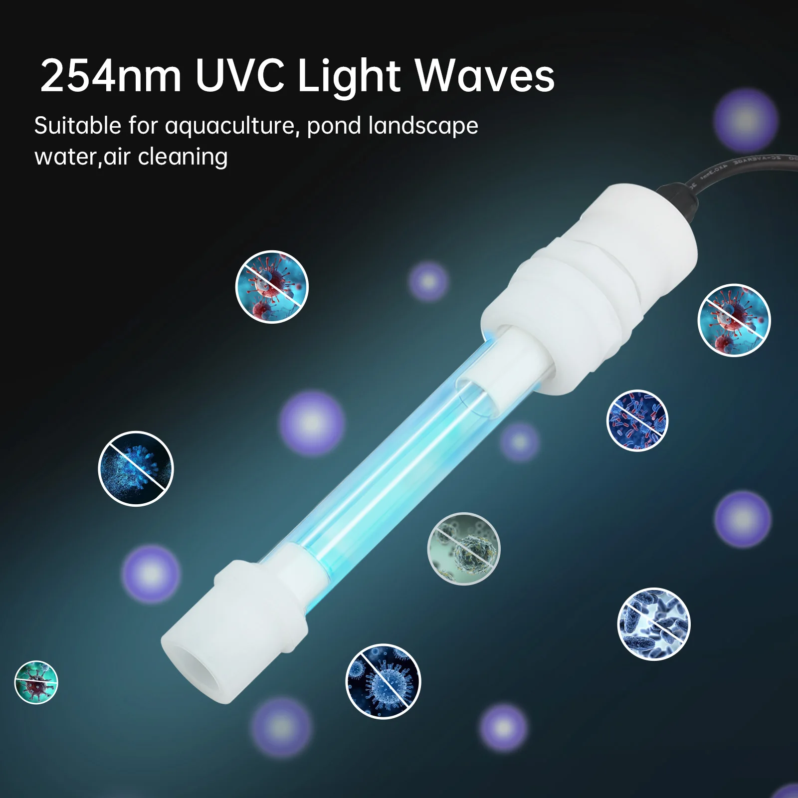 Aquarium UV Light 6W IP68 Fully Submersible UV Lamp for Fish Tank Submersible UV Lamps LED Bulbs & Tubes
Aquarium UV Light 6W IP68 Fully Submersible UV Lamp for Fish Tank Submersible UV Lamps LED Bulbs & Tubes