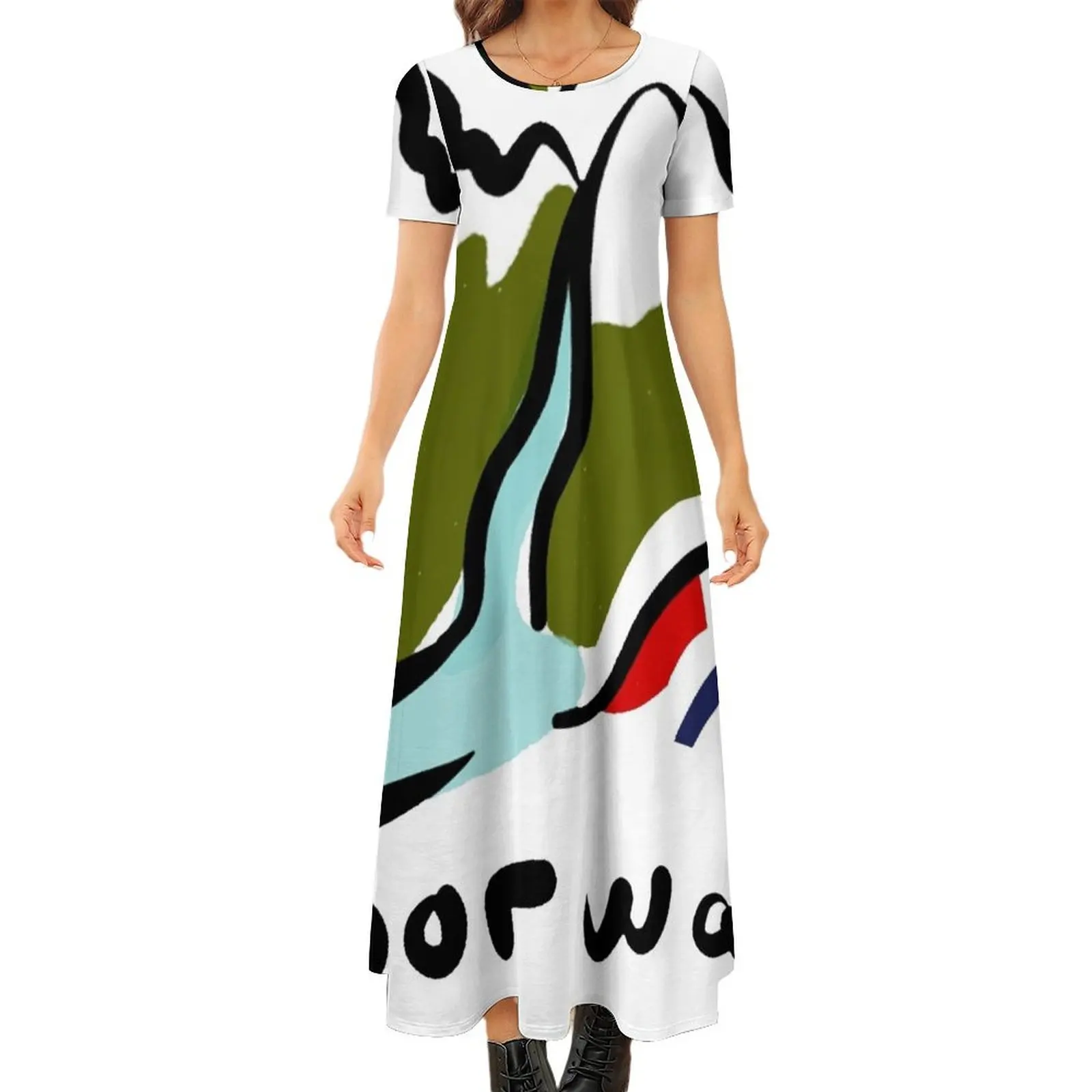 Norway Flag design Fjord illustration Round Neck Short Sleeve Dress luxury woman party dress clothing women summer 2024
Norway Flag design Fjord illustration Round Neck Short Sleeve Dress luxury woman party dress clothing women summer 2024