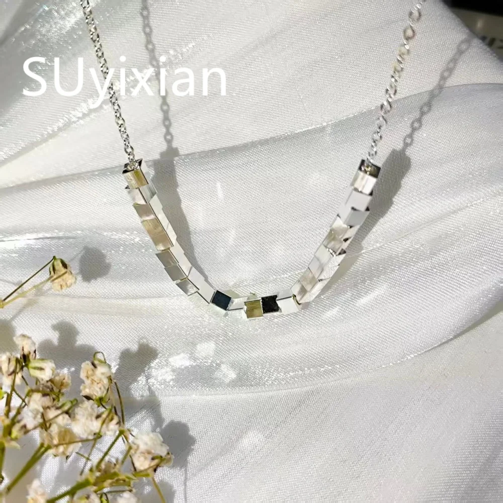 925 Sterling Silver Stylish Simple Square Geometric Necklace Birthday Party Anniversary Gift
925 Sterling Silver Stylish Simple Square Geometric Necklace Birthday Party Anniversary Gift