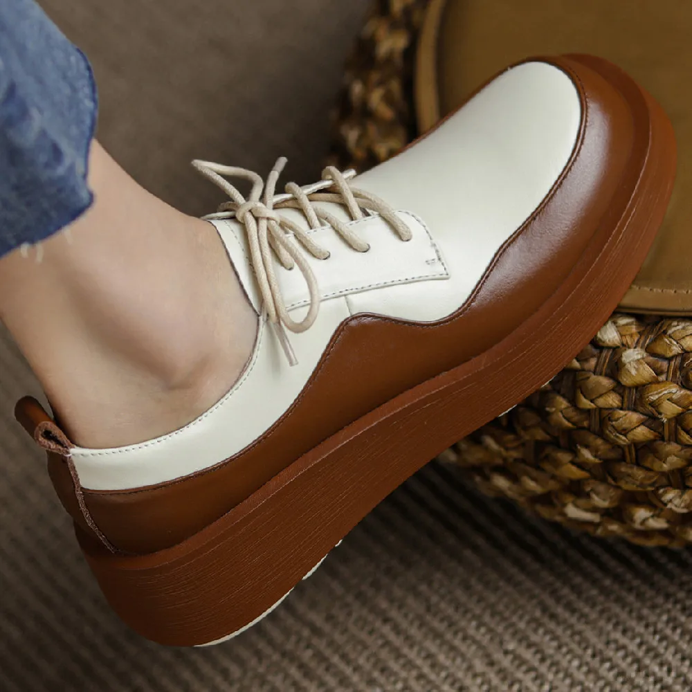 Women's genuine leather mix color patchwork thick sole platform flats sneakers leisure soft comfortable casual espadrilles shoes
Women's genuine leather mix color patchwork thick sole platform flats sneakers leisure soft comfortable casual espadrilles shoes