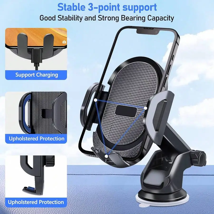 Universal Car Phone Holder With Suction Cup For Dashboard Windshield Air Vent Adjustable Angle Black
Universal Car Phone Holder With Suction Cup For Dashboard Windshield Air Vent Adjustable Angle Black