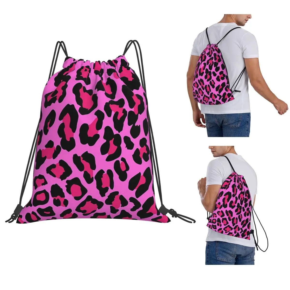 Neon Pink Leopard Print Cheetah Pattern Backpacks Casual Drawstring Bags Sports Bag Book Bags for Travel School
Neon Pink Leopard Print Cheetah Pattern Backpacks Casual Drawstring Bags Sports Bag Book Bags for Travel School