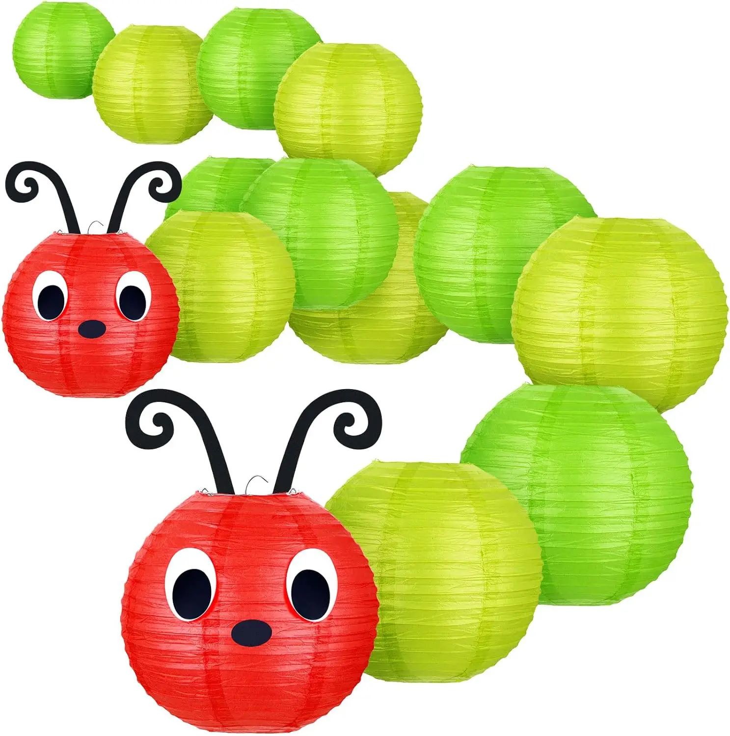 14 Pcs Caterpillar Theme Birthday Decorations, Paper Lanterns Set for School Classroom Party Favors (Red & Green)
14 Pcs Caterpillar Theme Birthday Decorations, Paper Lanterns Set for School Classroom Party Favors (Red & Green)