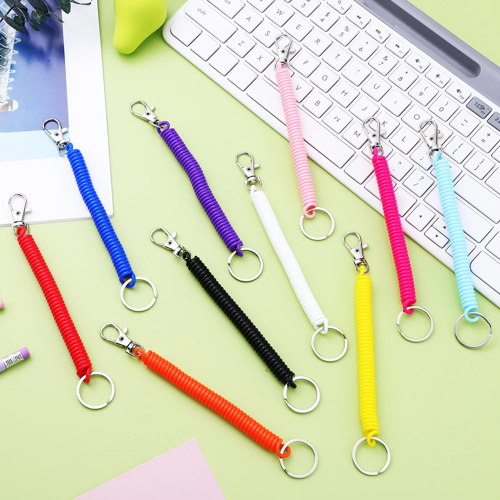 10 Pcs Spring Keychain High Elasticity Spiral Coil Stretchy Lanyard Wrist Key Leash Lobster Clasp Metal Retractable Chain
10 Pcs Spring Keychain High Elasticity Spiral Coil Stretchy Lanyard Wrist Key Leash Lobster Clasp Metal Retractable Chain