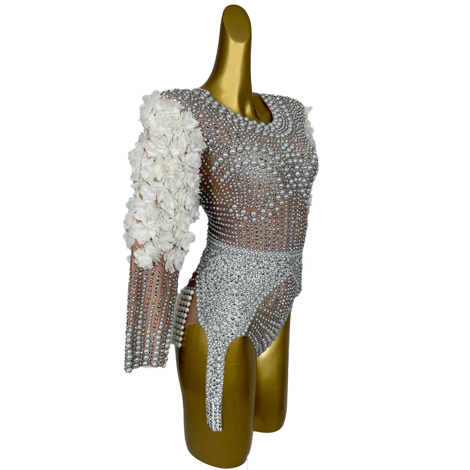 Baihuaxiu Sparkly Luxury Pearls Bodysuit Women Sexy Rhinestone Flowers Stage Singer Outfit Nightclub Performance Dance Costume
Baihuaxiu Sparkly Luxury Pearls Bodysuit Women Sexy Rhinestone Flowers Stage Singer Outfit Nightclub Performance Dance Costume