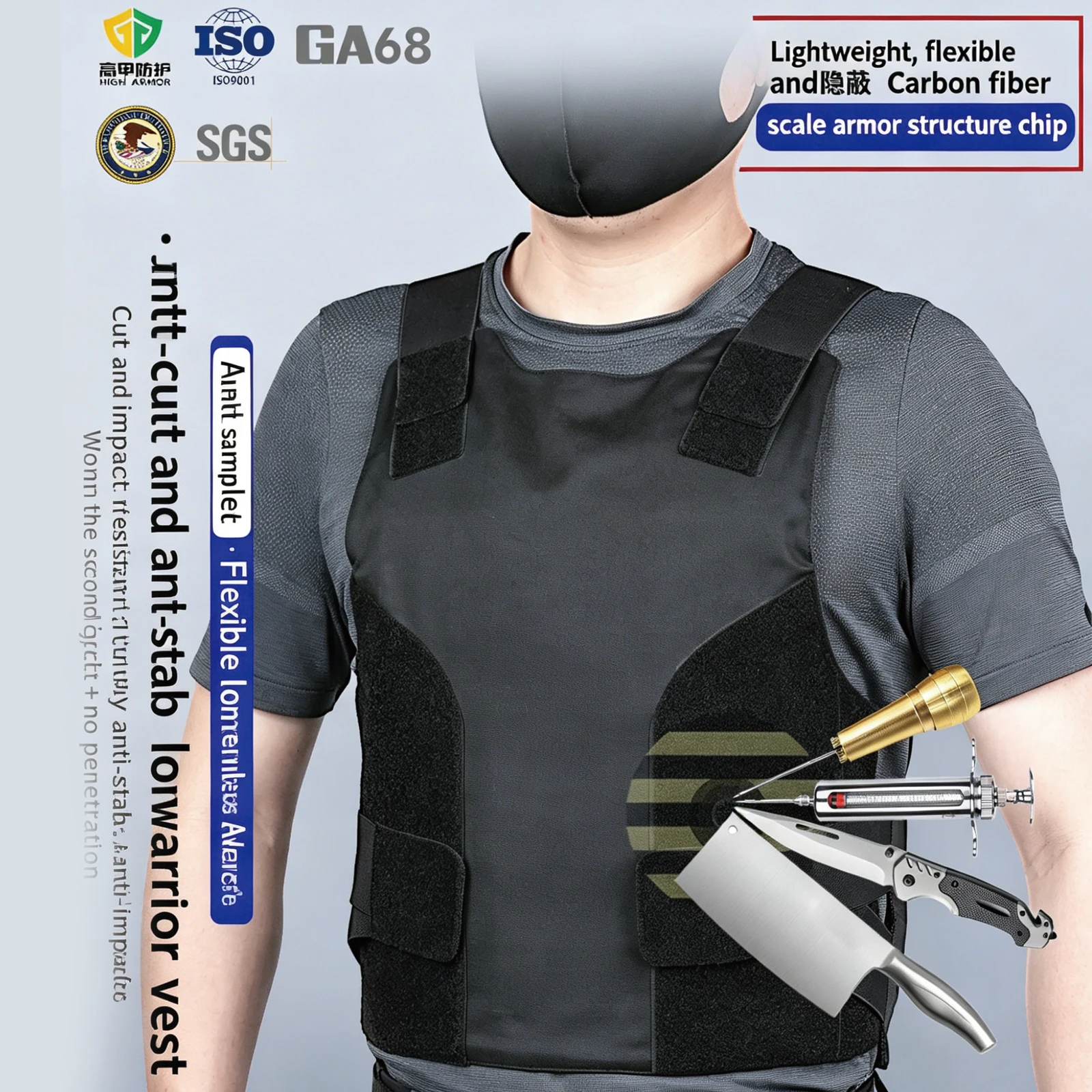 OuroTac lightweight and ultra-thin stab-resistant vest, carbon fiber anti-slash and anti-stab body armor, inner-wear security
OuroTac lightweight and ultra-thin stab-resistant vest, carbon fiber anti-slash and anti-stab body armor, inner-wear security