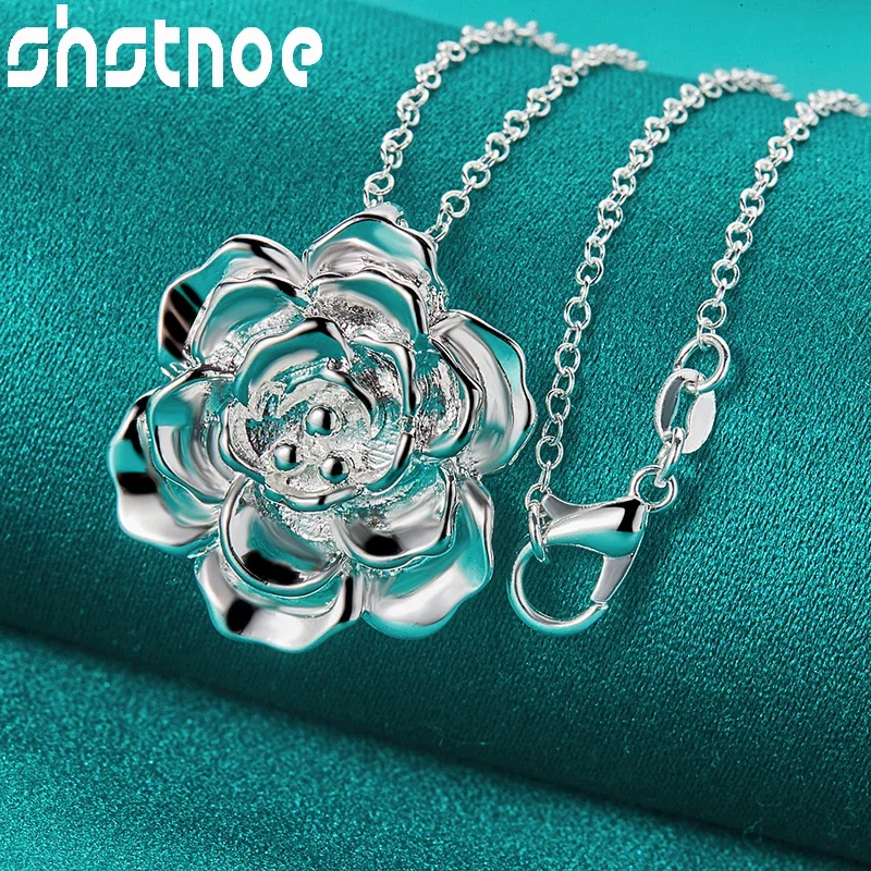 SHSTONE 925 Sterling Silver Necklace Rose Flower Pendant 16-30 Inch Chain Necklaces For Women Wedding Party Birthday Jewelry
SHSTONE 925 Sterling Silver Necklace Rose Flower Pendant 16-30 Inch Chain Necklaces For Women Wedding Party Birthday Jewelry