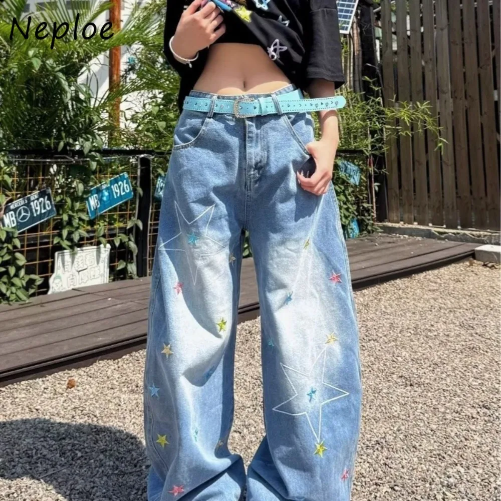 Neploe Fashion Denim Cruel Sweet Trousers Star Embroidery High Waist Wash Sweatpants Trendy Hot Sell Vintage Personalized Pants
Neploe Fashion Denim Cruel Sweet Trousers Star Embroidery High Waist Wash Sweatpants Trendy Hot Sell Vintage Personalized Pants